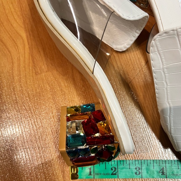 NWOT - Rhinestone Décor Slipper Sandal * White (Size 6.5) - Picture 7 of 11
